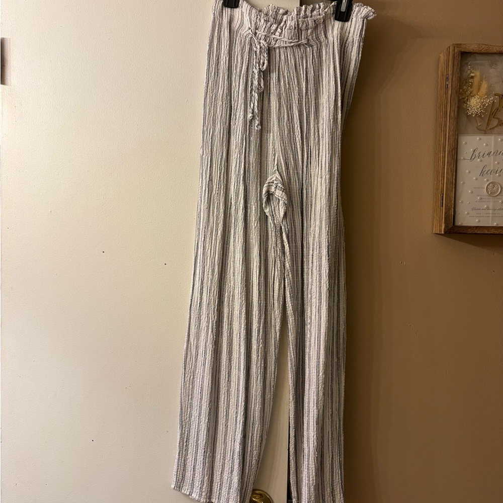 Striped Wide-Leg Pants